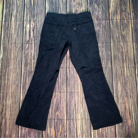 Vintage Men's Levi's Corduroy Bell Bottom Pants Navy 646 Talon - Picture 2 of 9